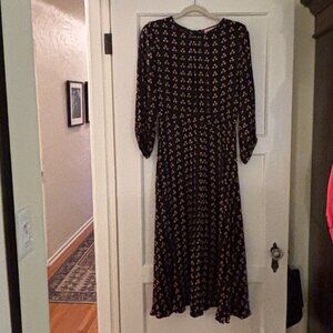 by TiMo black midi dress with golden polka dots - size M
